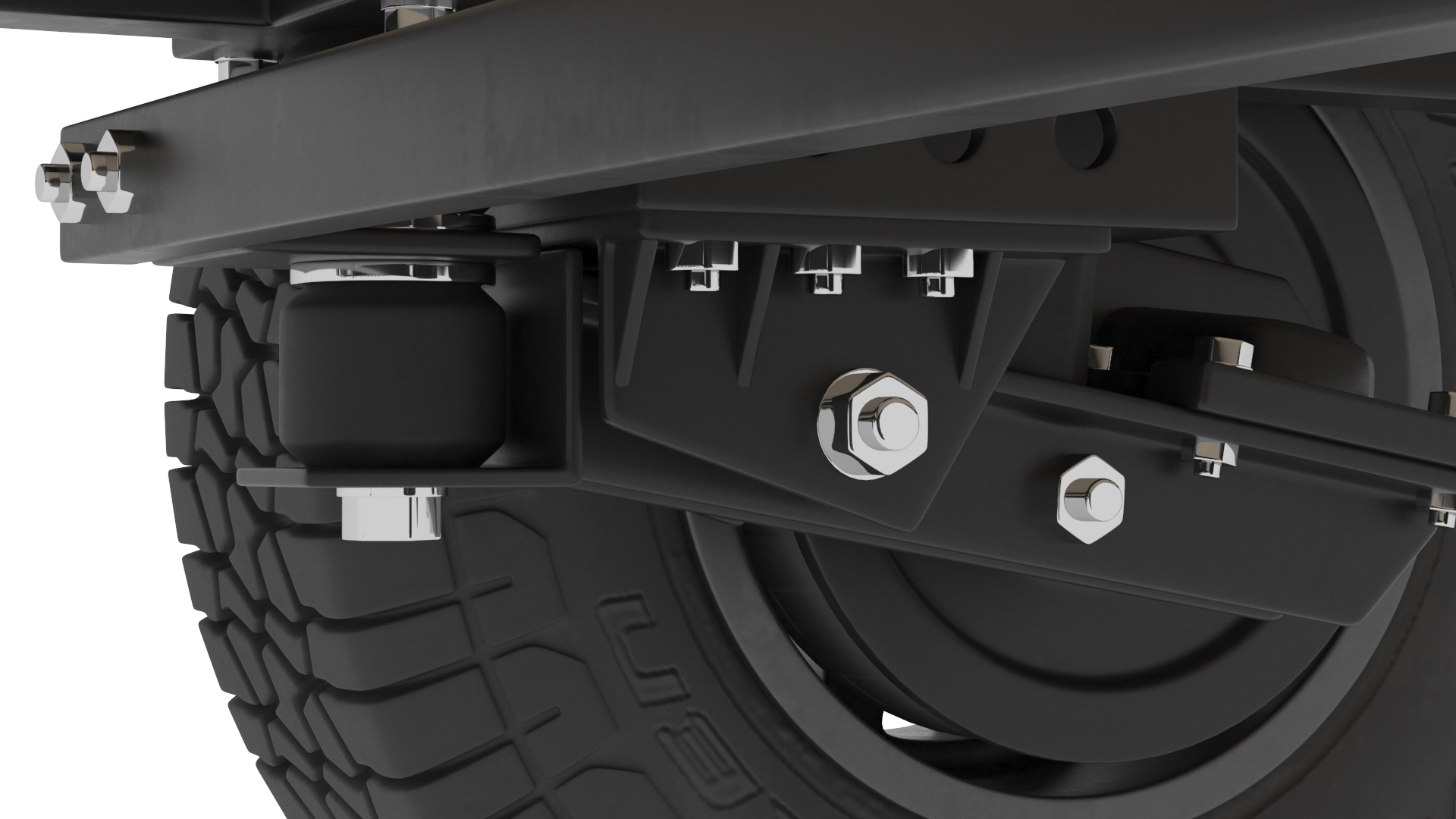 Black Trailer Teardrop Lights On 3D