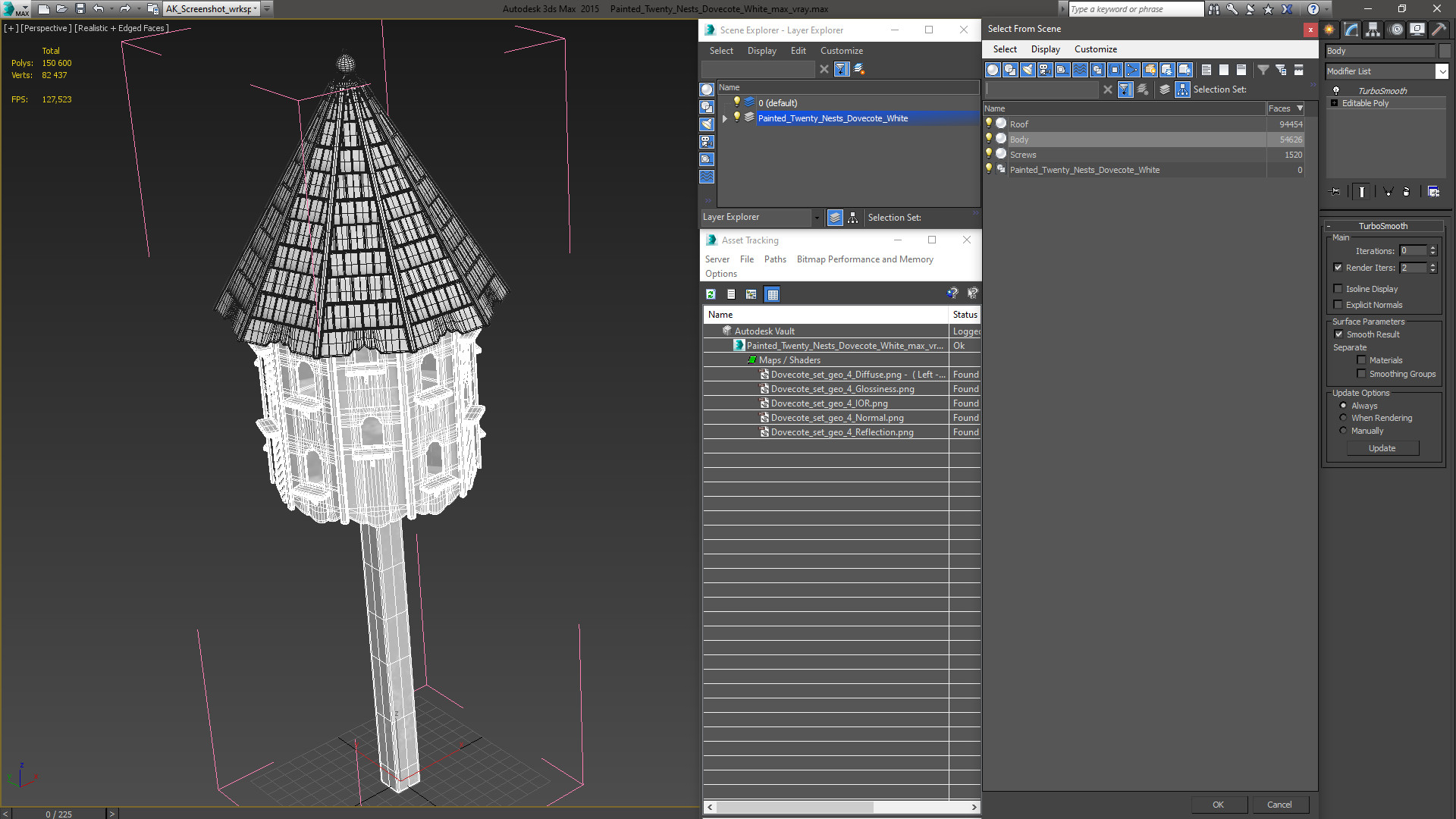 3D model Painted Twenty Nests Dovecote White