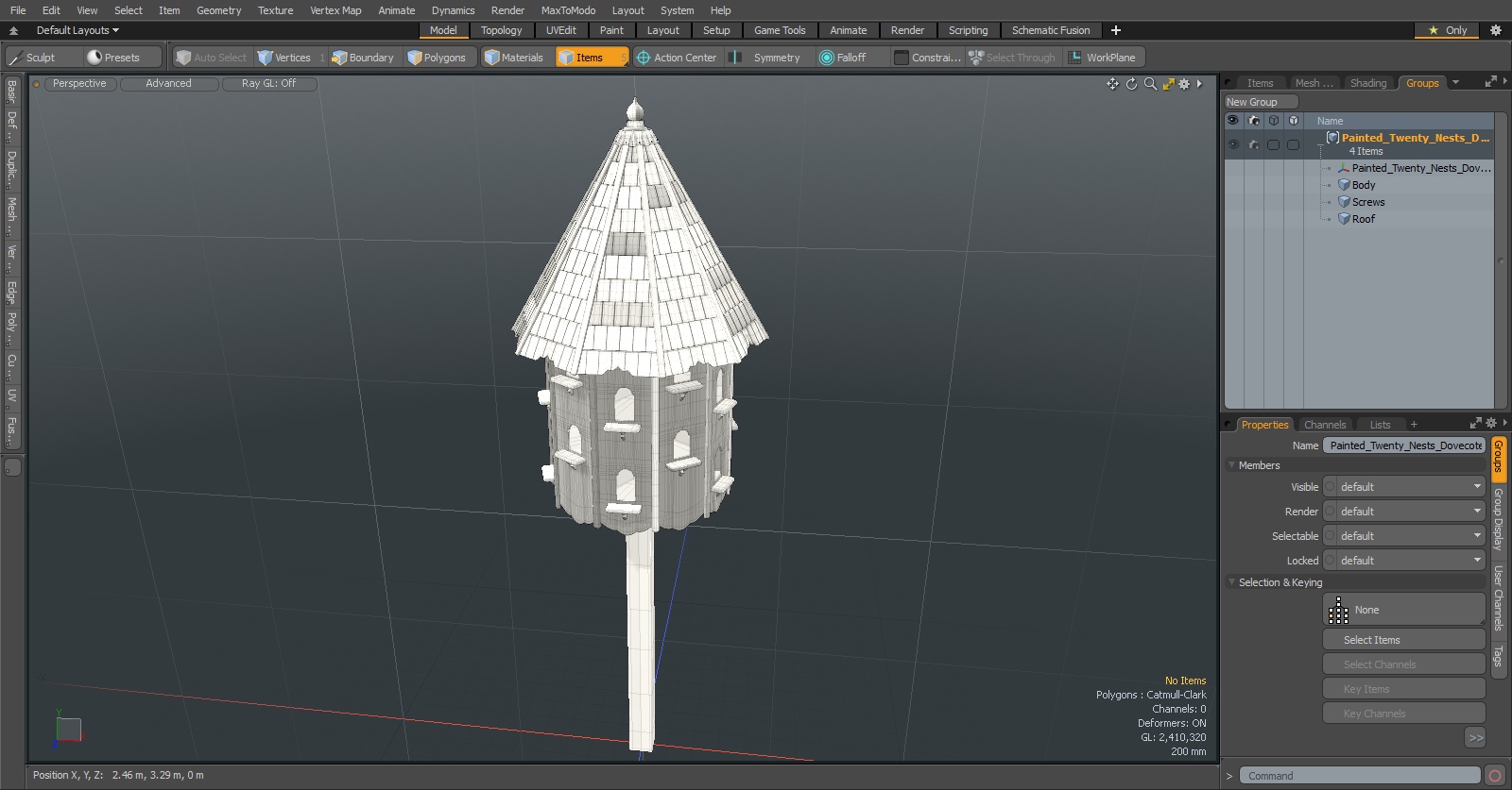 3D model Painted Twenty Nests Dovecote White