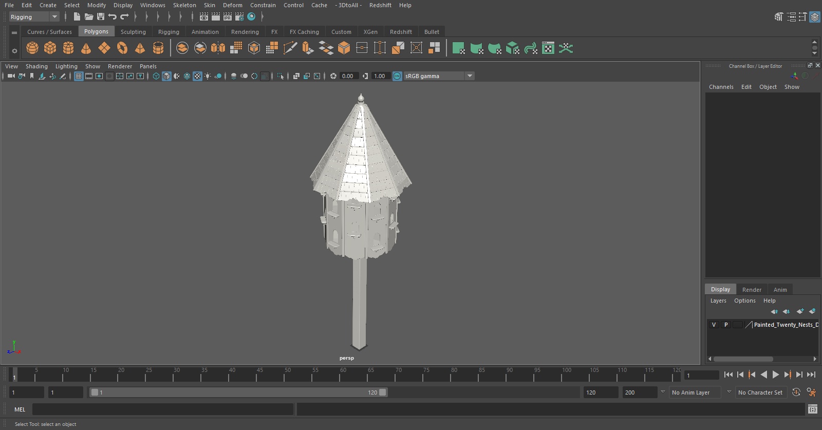 3D model Painted Twenty Nests Dovecote White