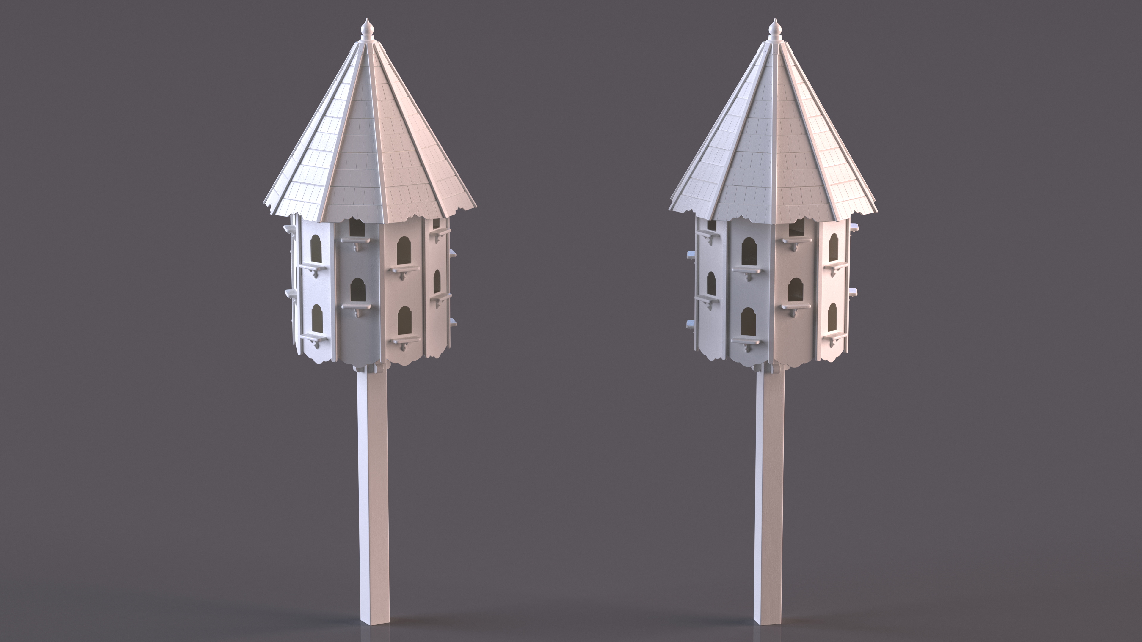 3D model Painted Twenty Nests Dovecote White