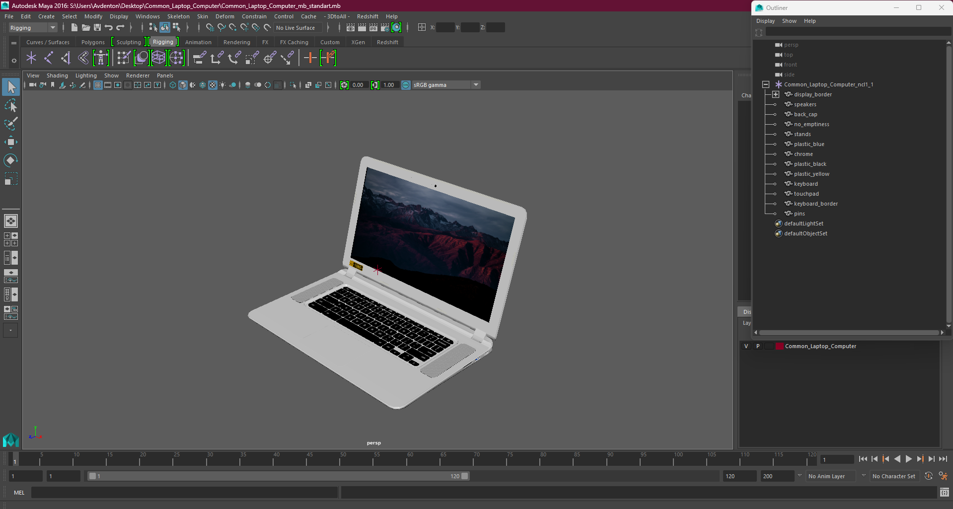 Common Laptop Computer 3D