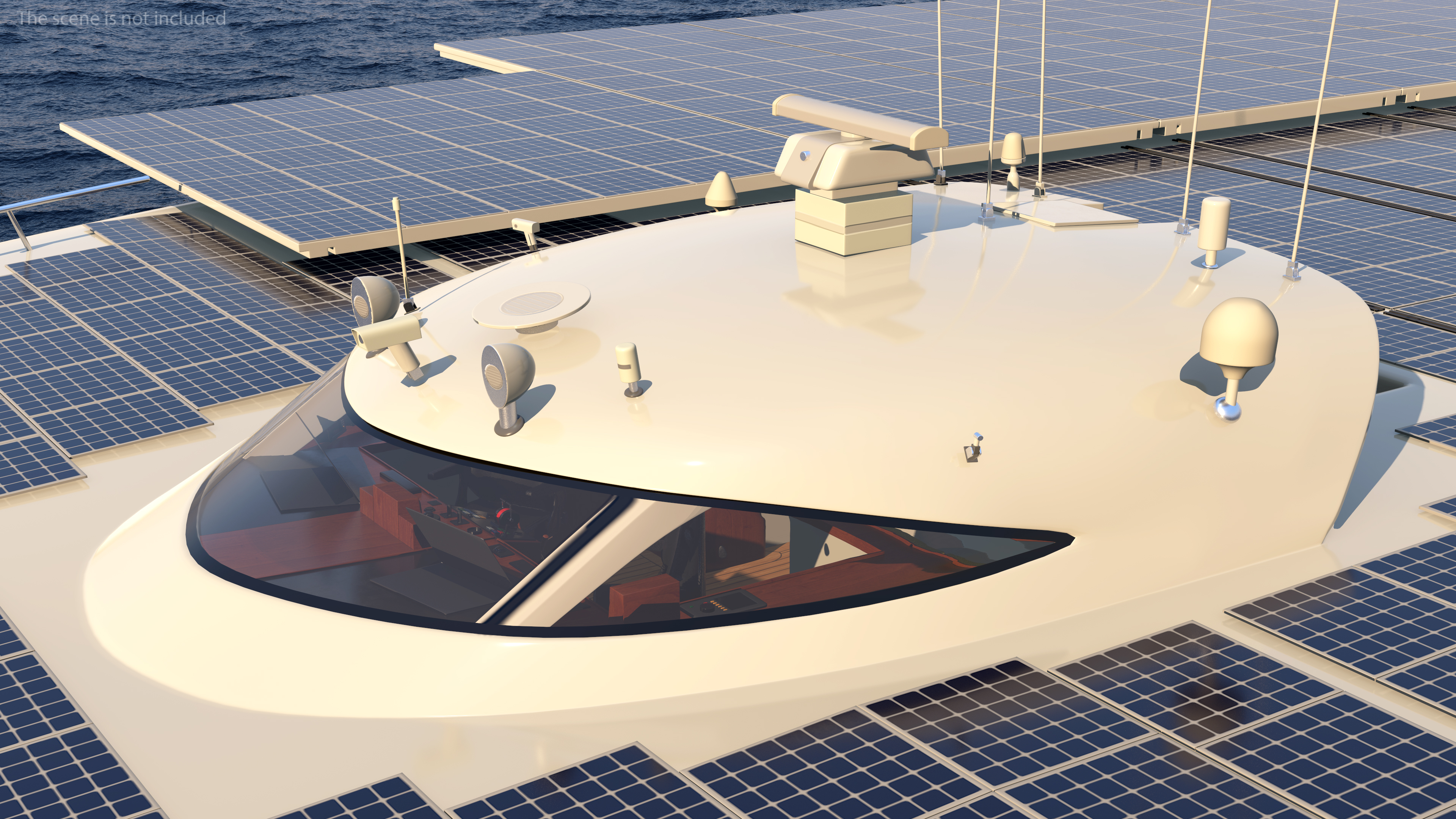 Large Solar Powered Boat 3D model