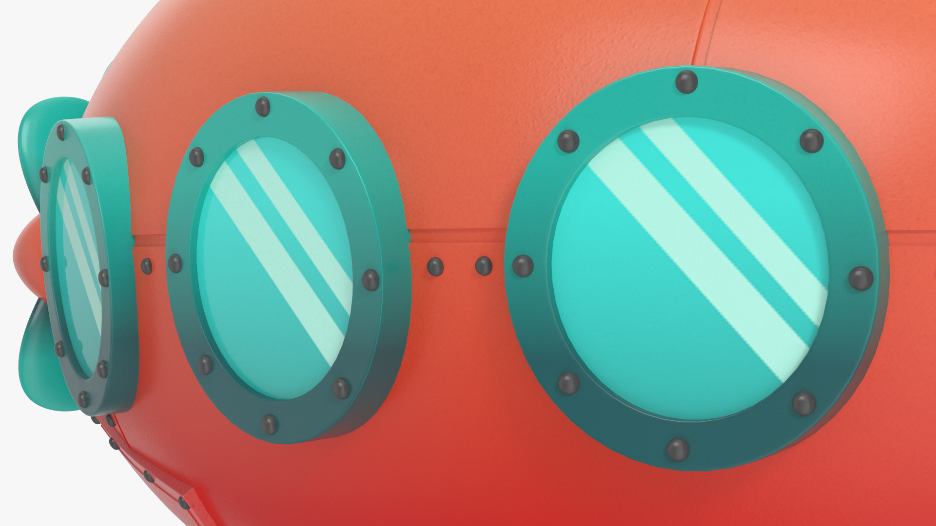 3D Cartoon Red Submarine