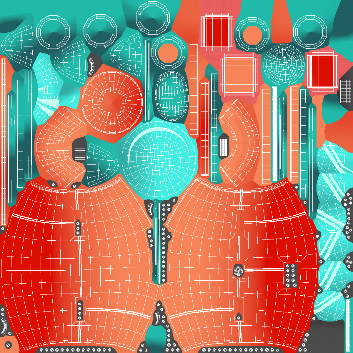 3D Cartoon Red Submarine