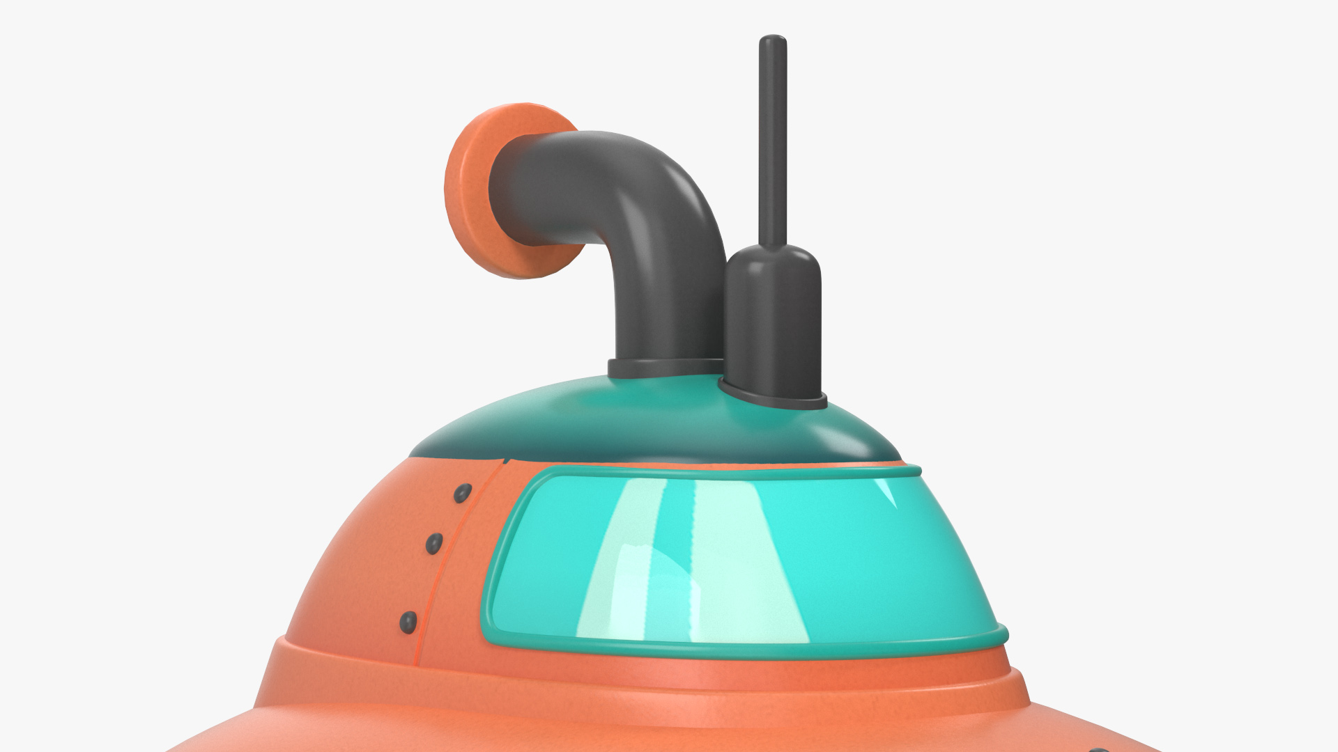 3D Cartoon Red Submarine