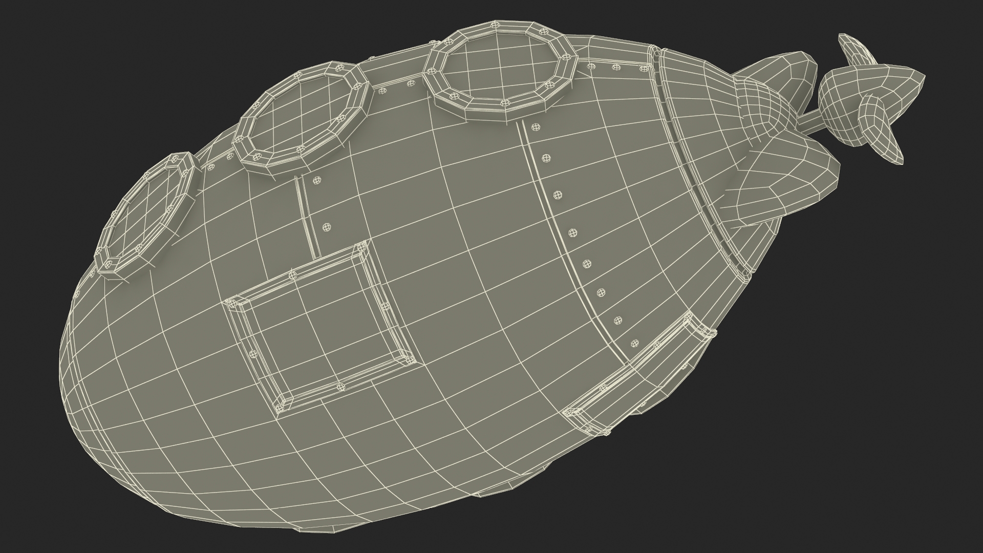 3D Cartoon Red Submarine