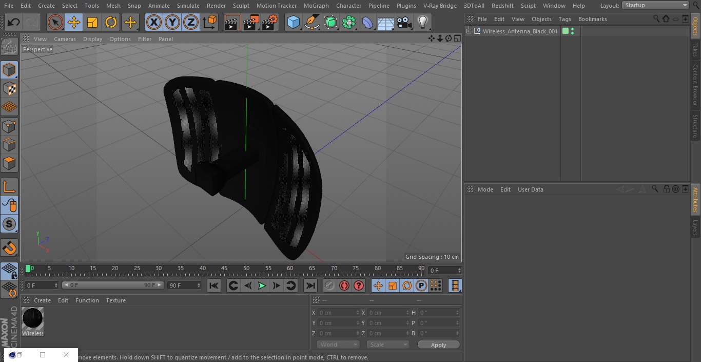 Wireless Antenna Black 3D