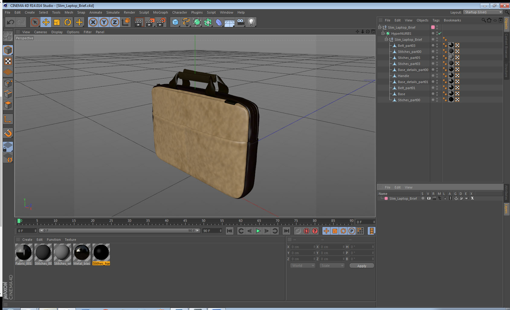 Slim Laptop Brief 3D
