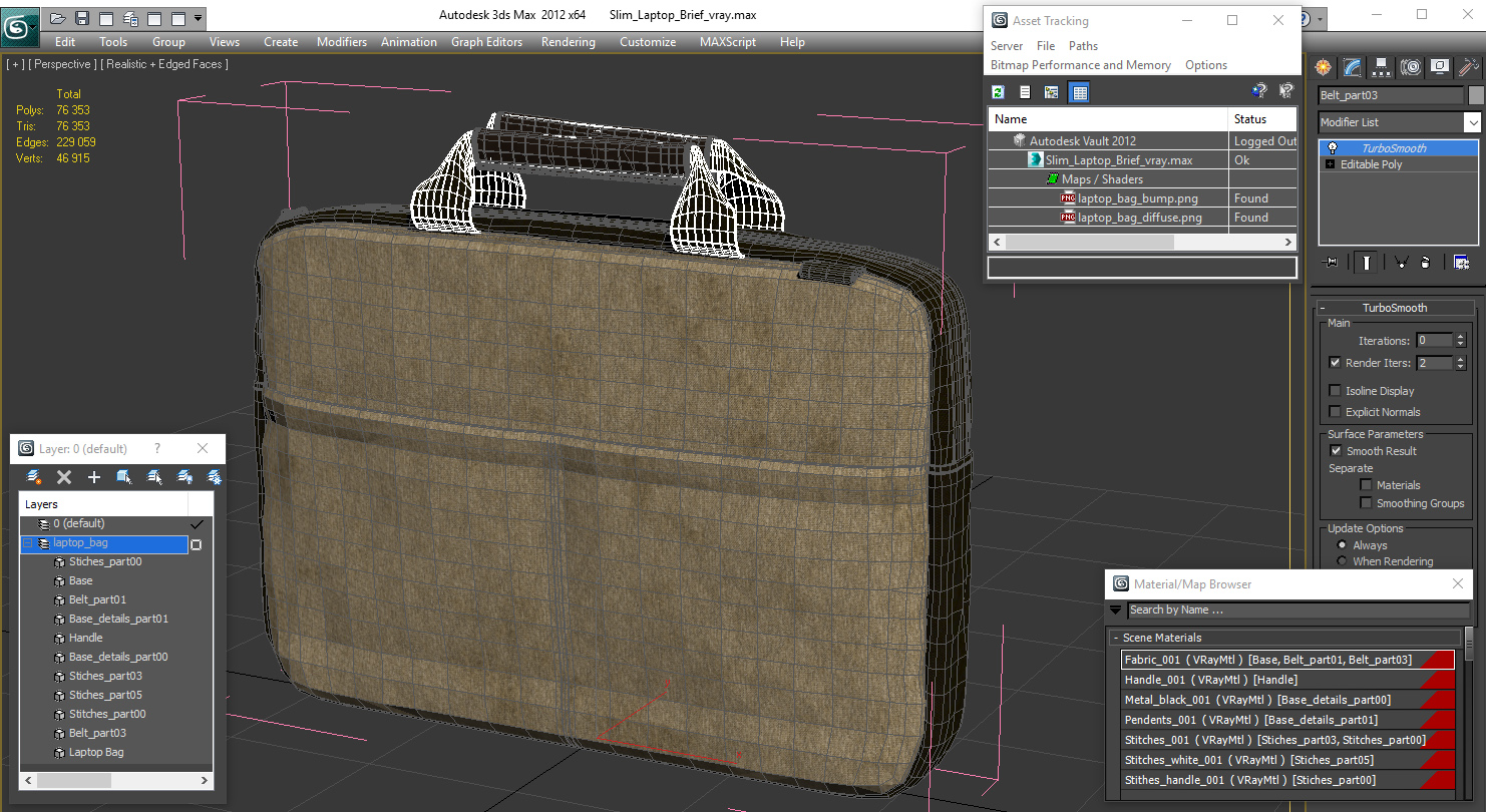 Slim Laptop Brief 3D