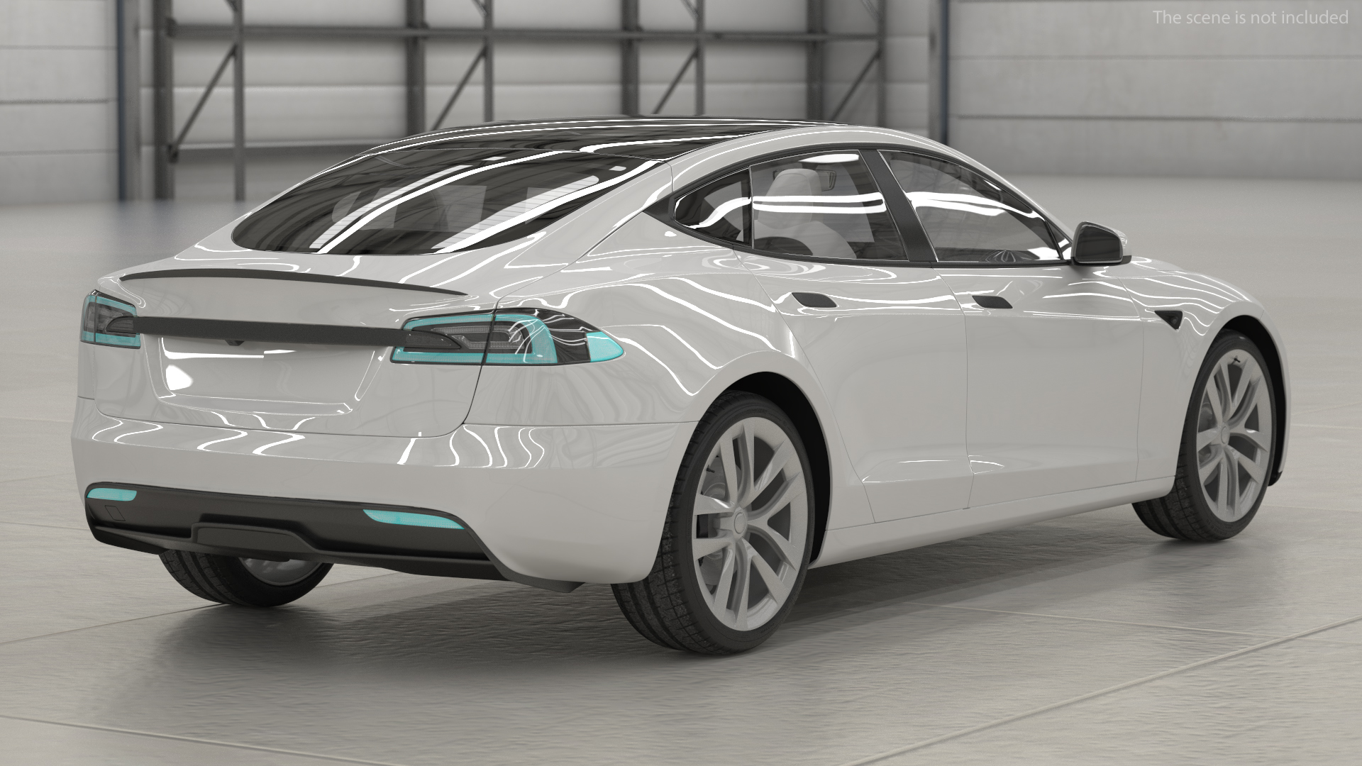 3D Electric Liftback Sedan model