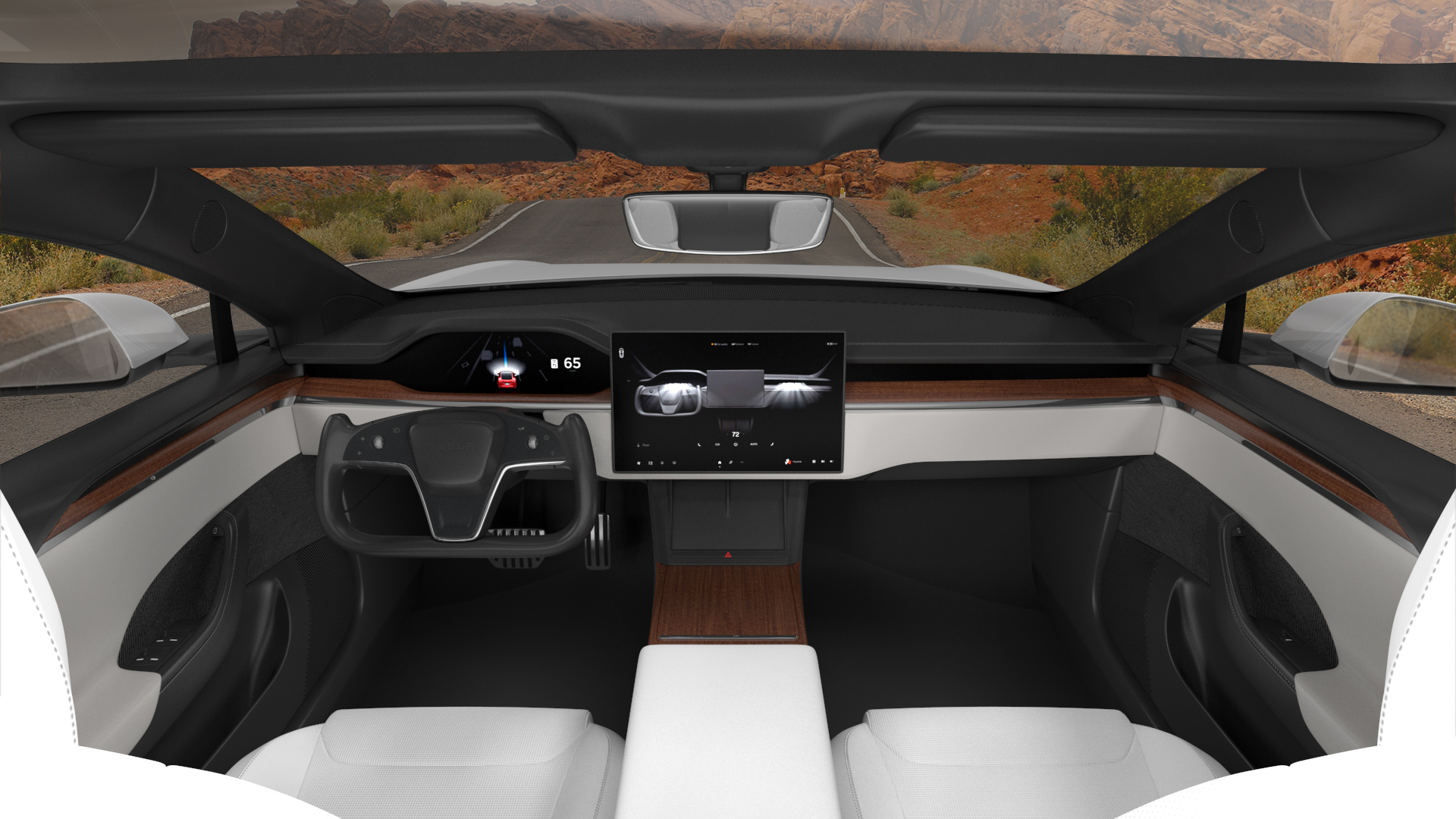 3D Electric Liftback Sedan model