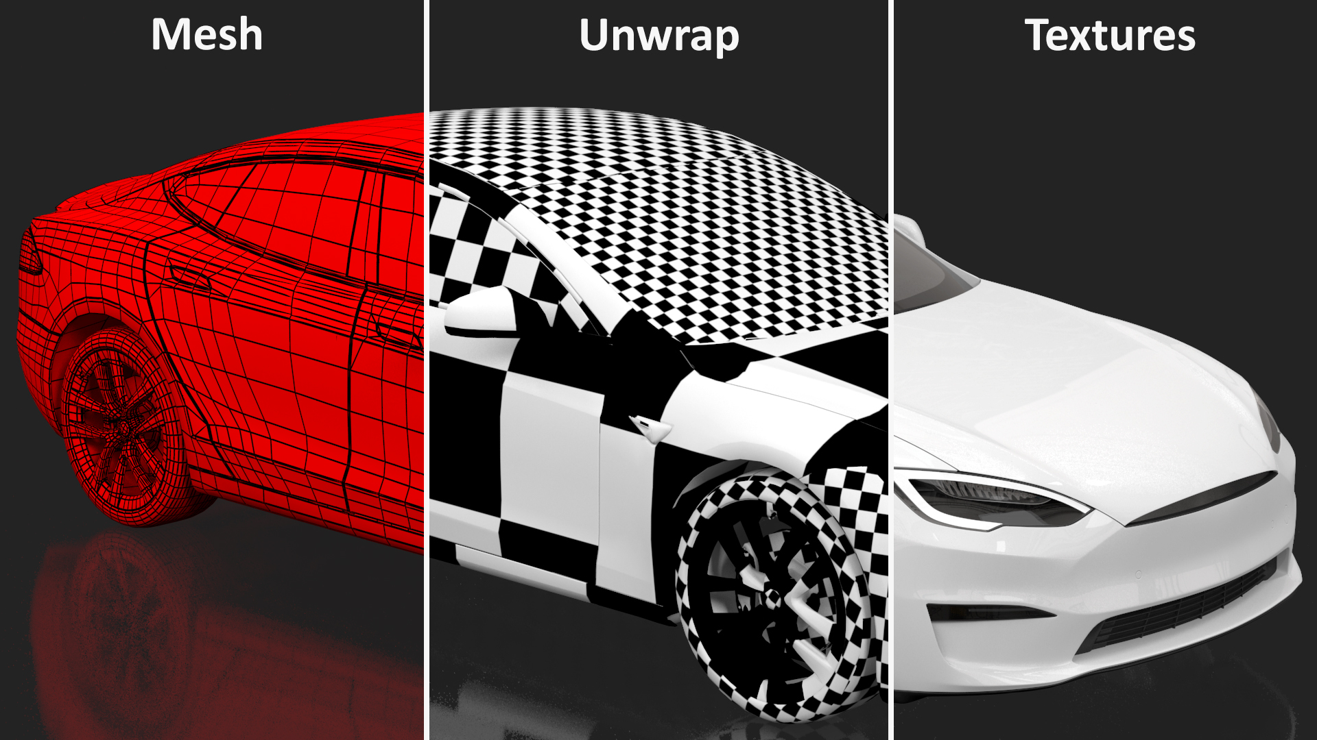 3D Electric Liftback Sedan model