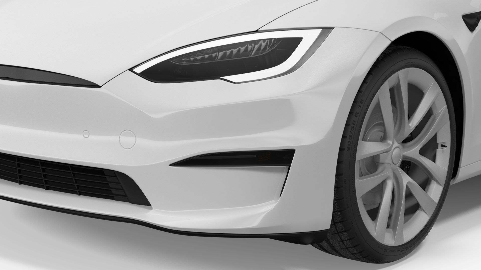 3D Electric Liftback Sedan model