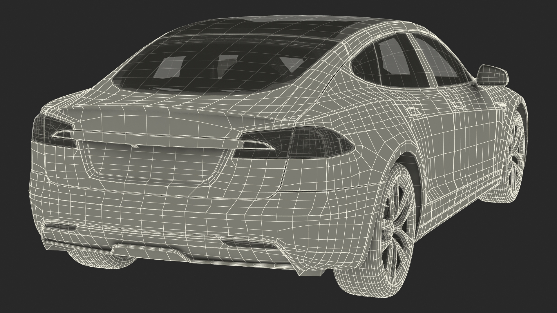 3D Electric Liftback Sedan model