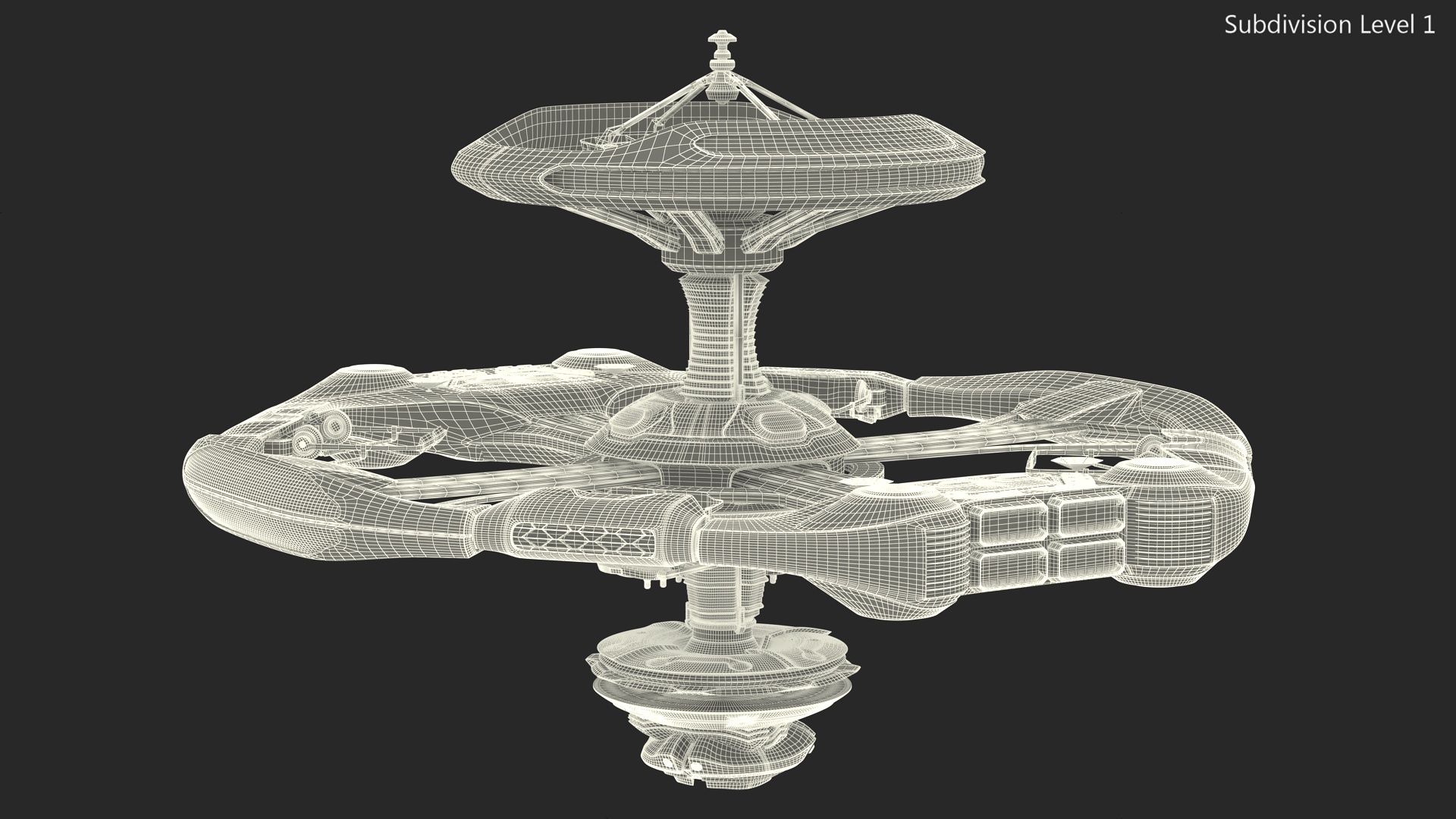 Futuristic Space Station Concept 3D