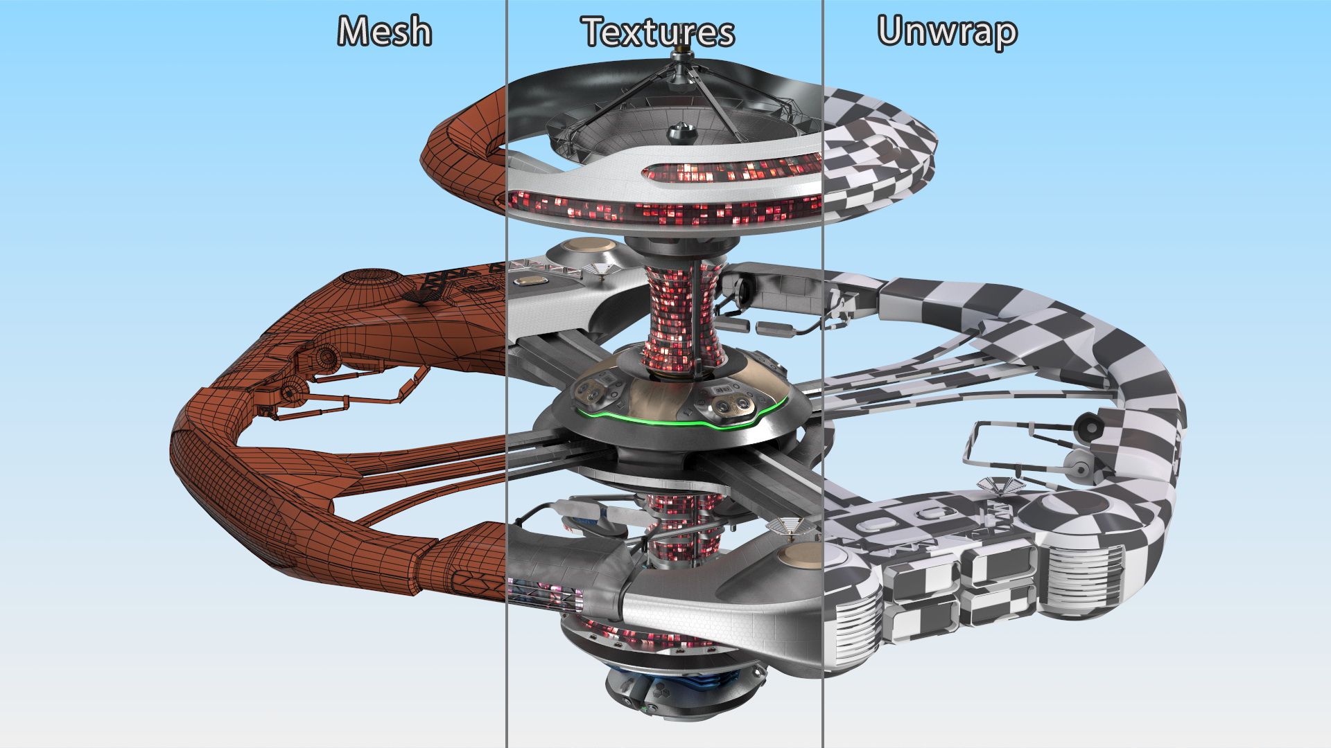 Futuristic Space Station Concept 3D