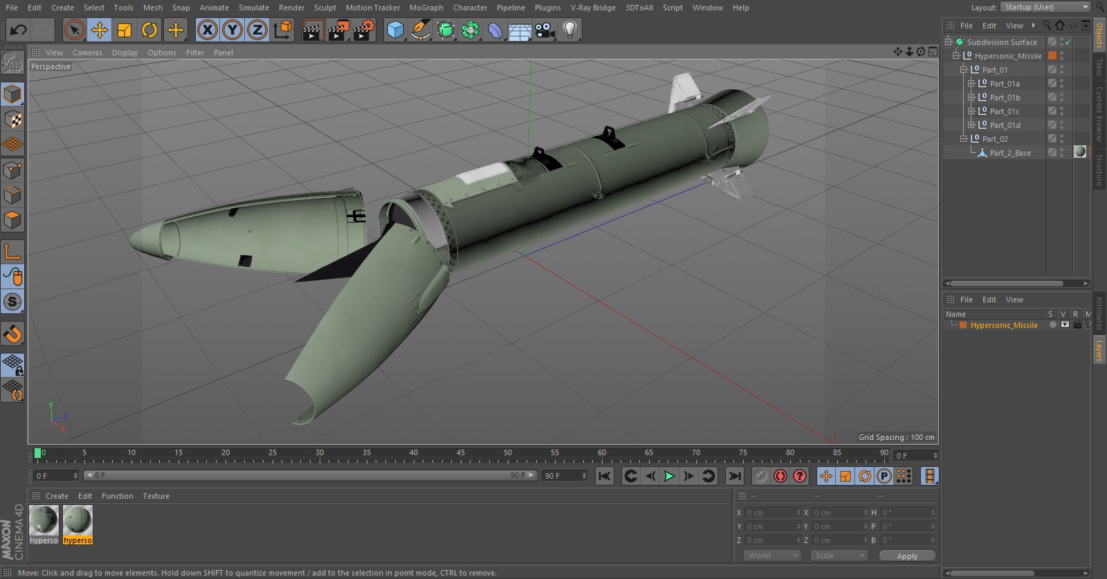 3D Hypersonic Missile model