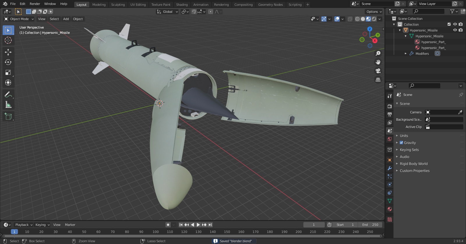 3D Hypersonic Missile model