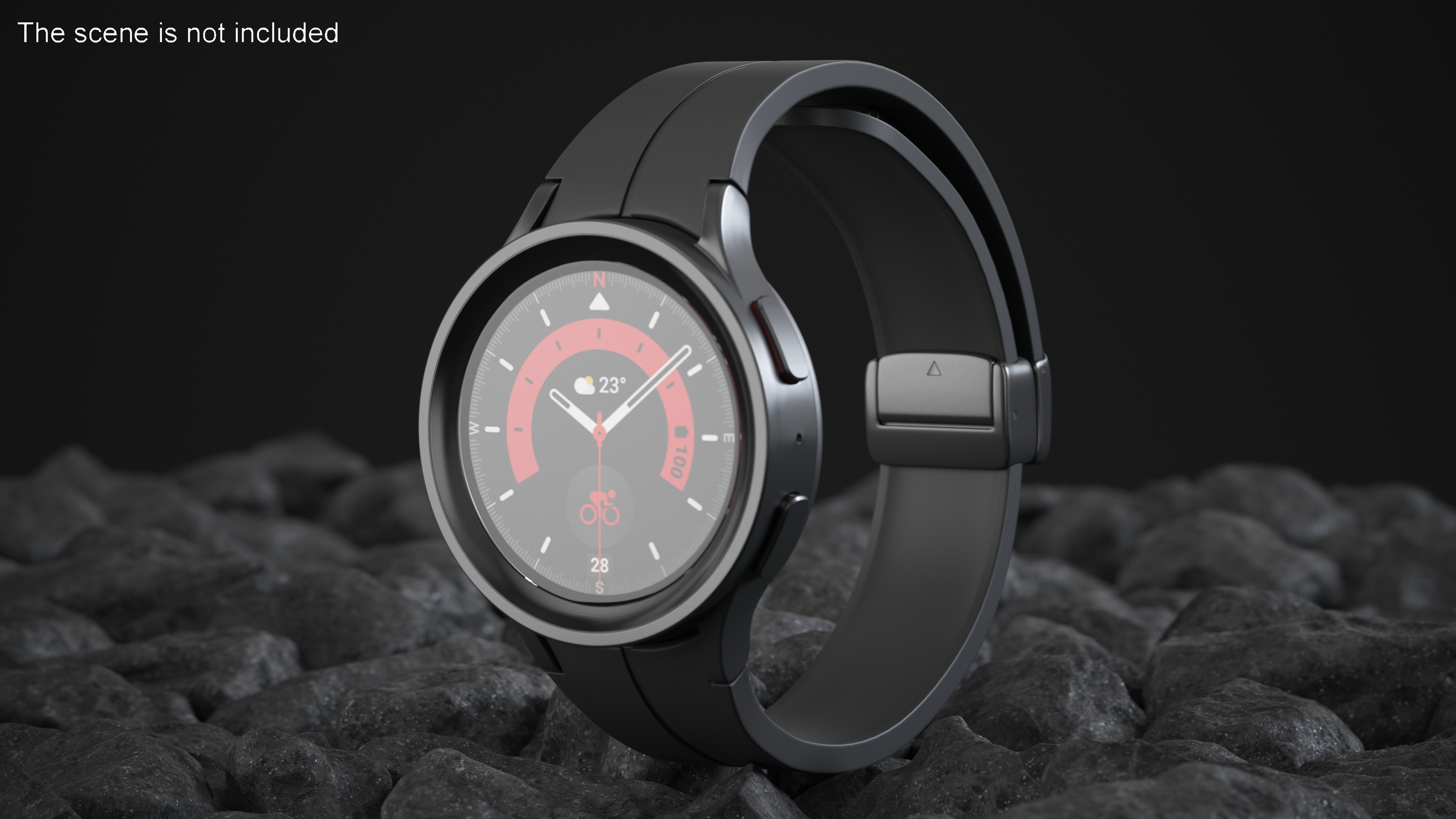 Black Samsung Galaxy Watch 5 Pro 45mm 3D