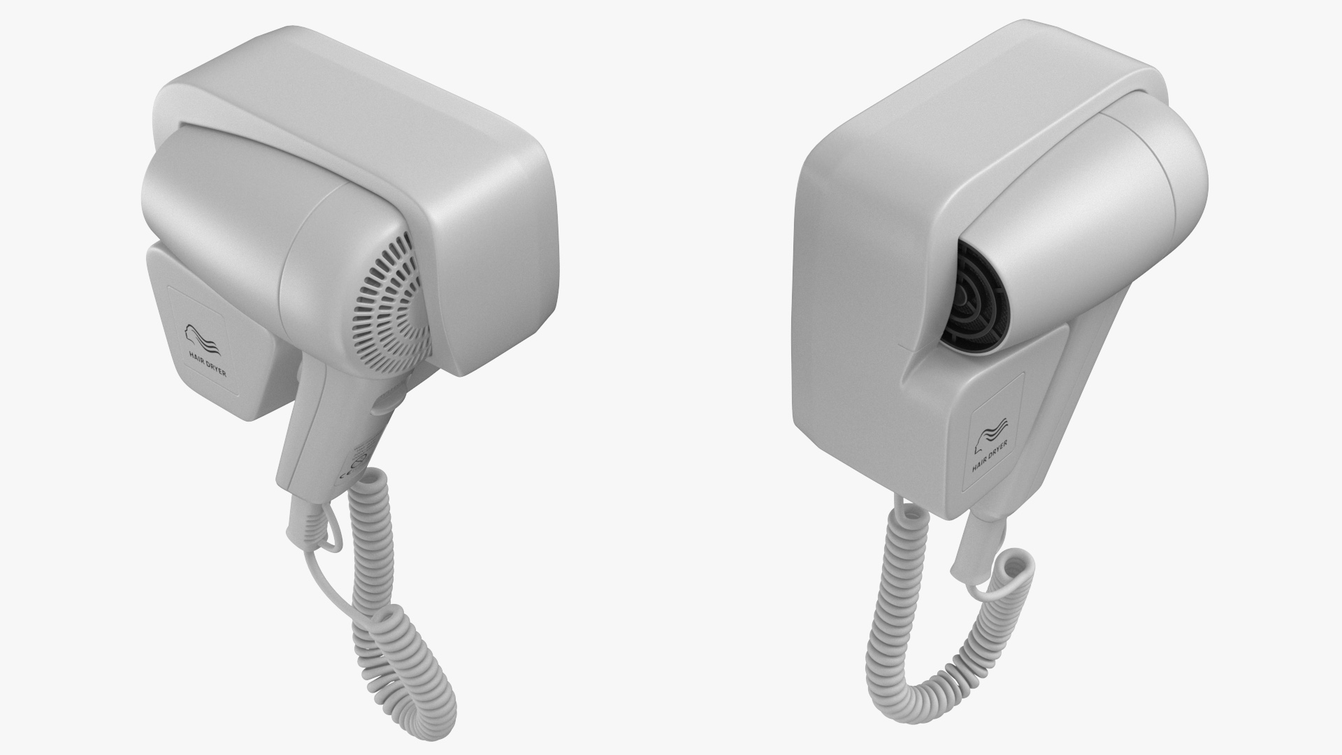 3D Wall Mounted Hair Dryer model