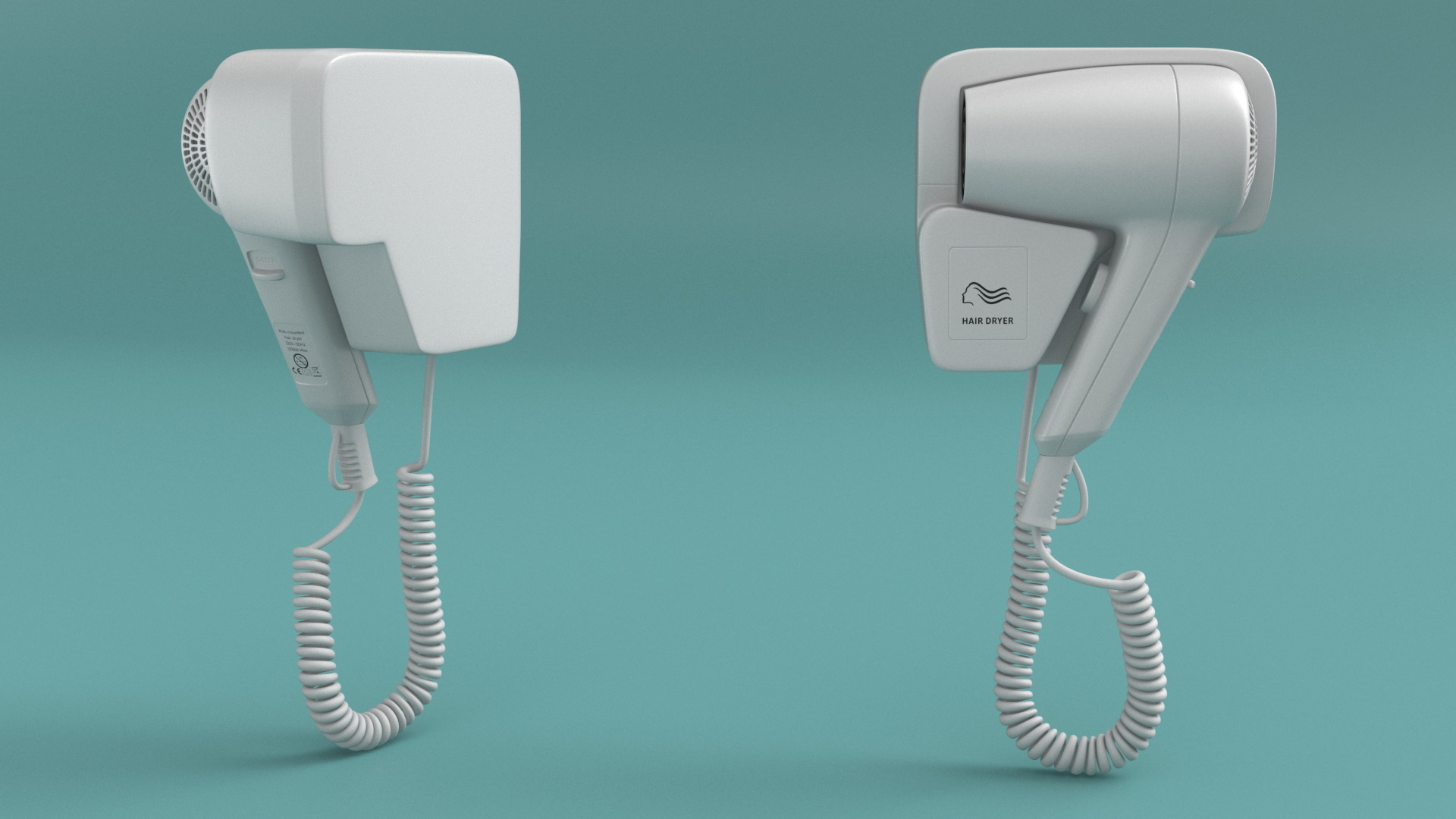 3D Wall Mounted Hair Dryer model