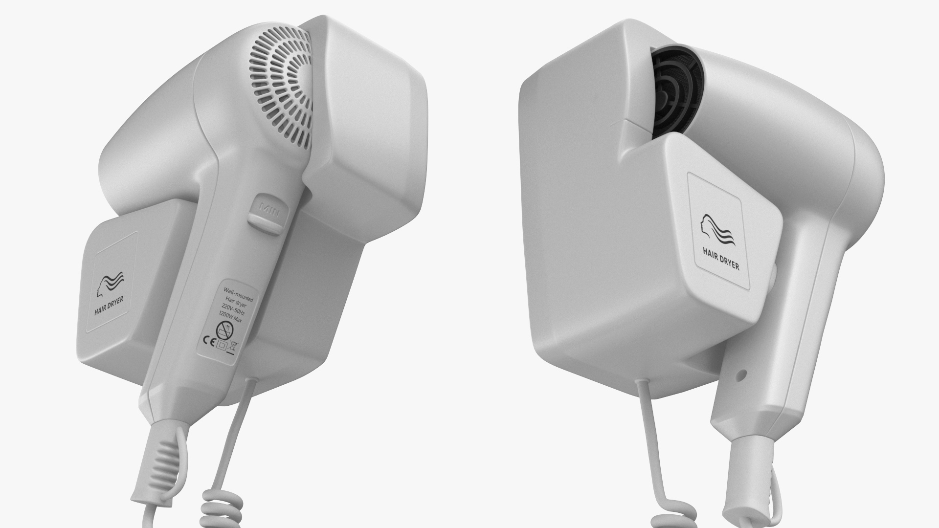 3D Wall Mounted Hair Dryer model