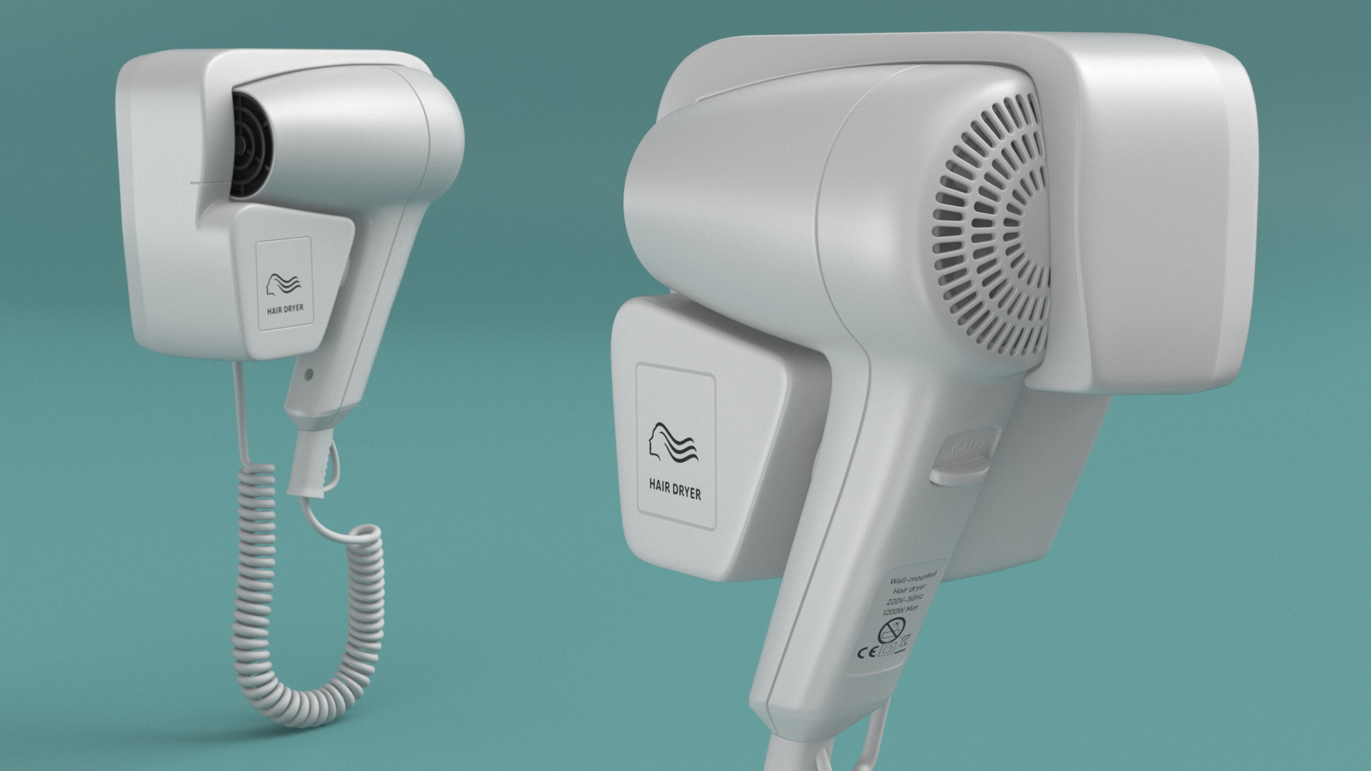 3D Wall Mounted Hair Dryer model