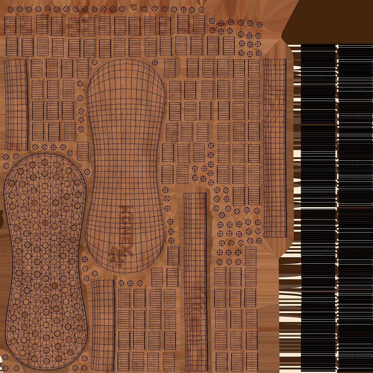Konex Nylon Fiber Cleaning Brush Dark Wood 3D
