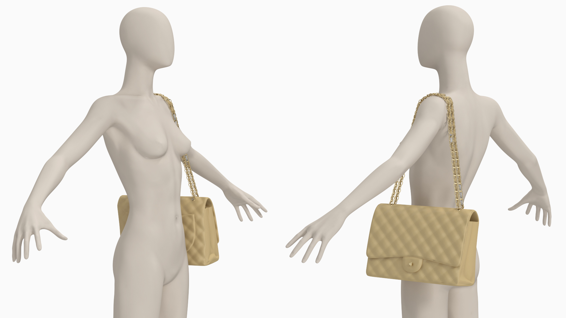 Leather Classic Womens Handbag on Manequin 3D