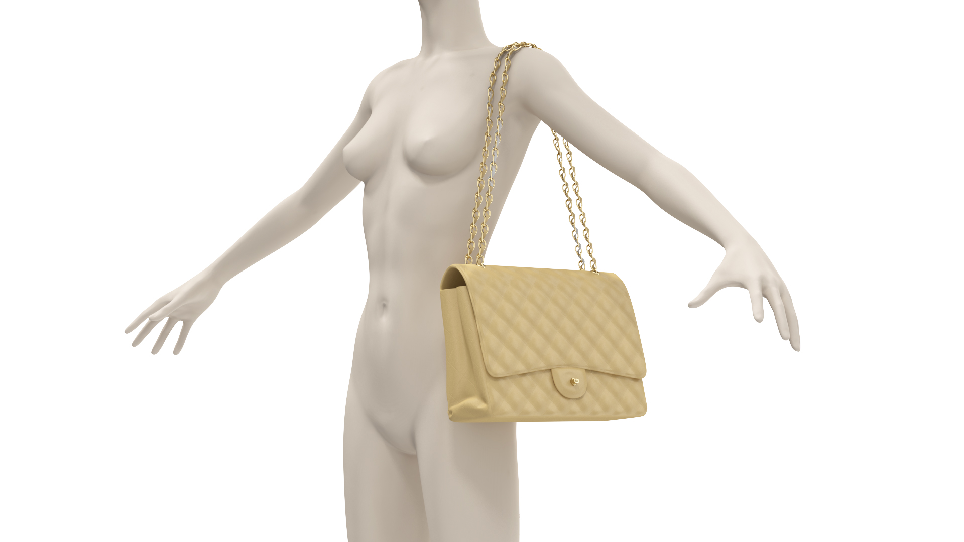 Leather Classic Womens Handbag on Manequin 3D