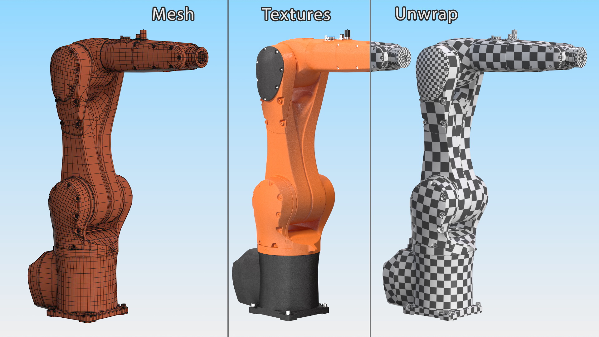 Industrial Robot Arm Rigged 3D