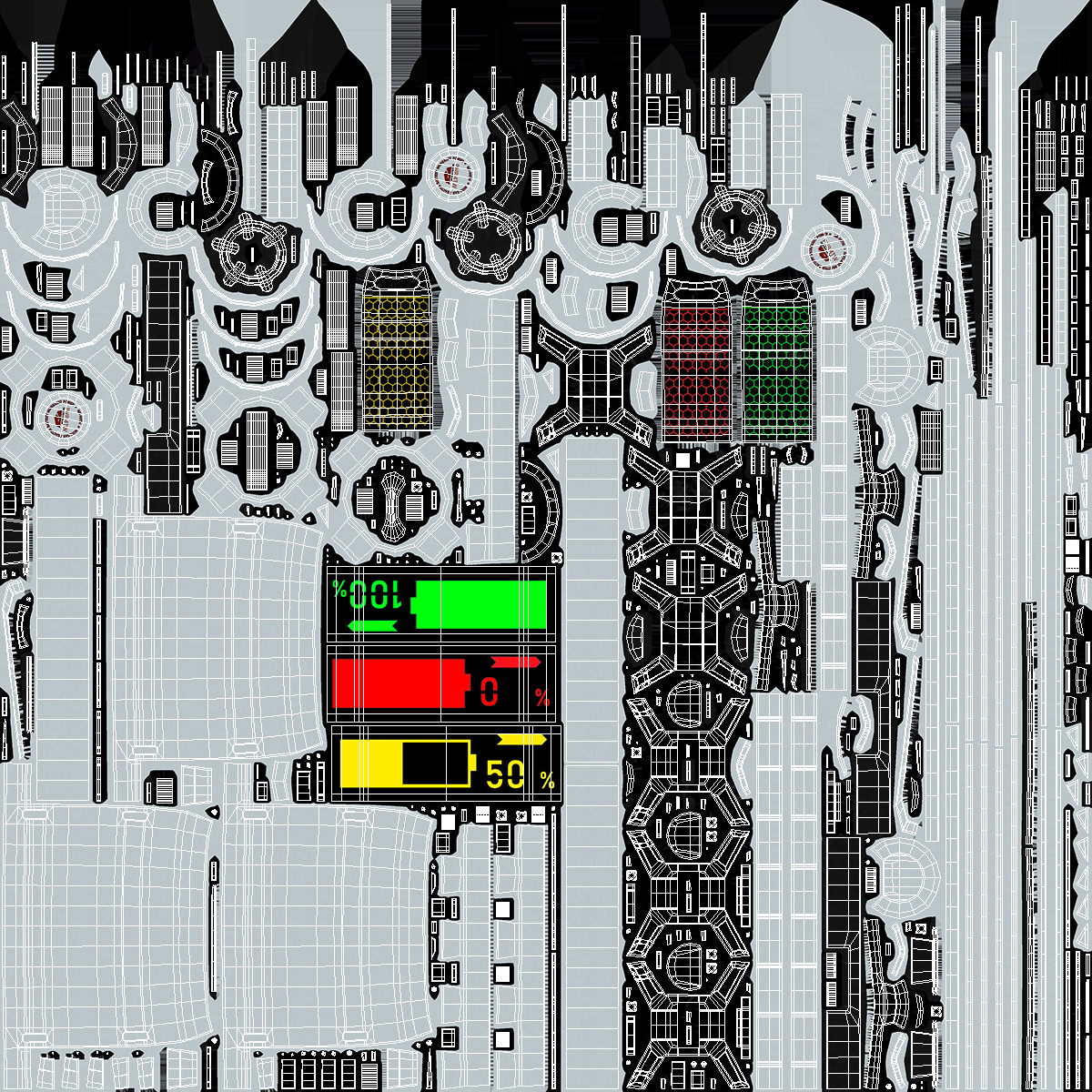 Sci Fi Fuel Energy Cell Set 3D
