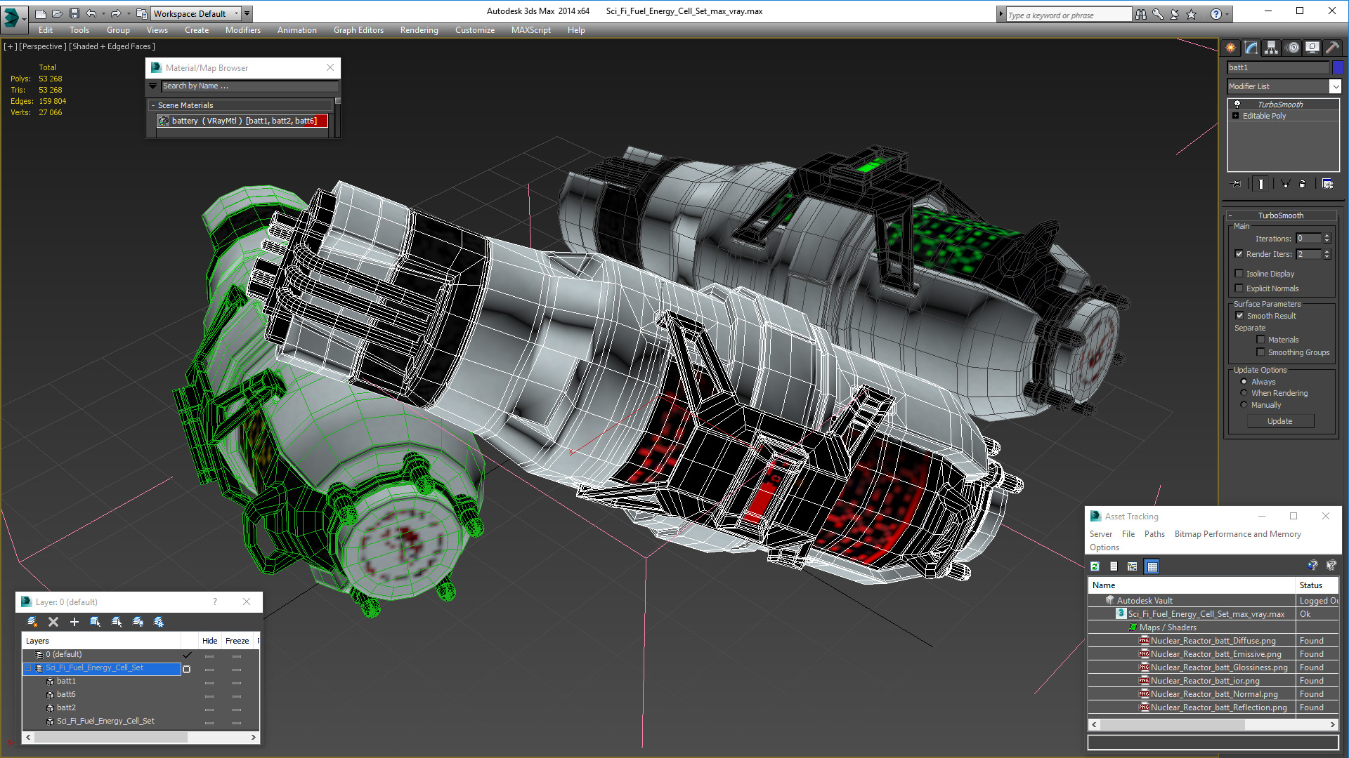Sci Fi Fuel Energy Cell Set 3D