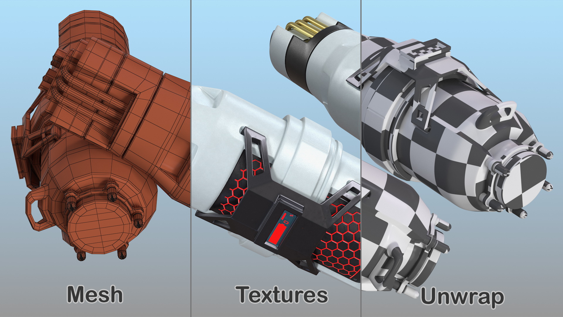 Sci Fi Fuel Energy Cell Set 3D