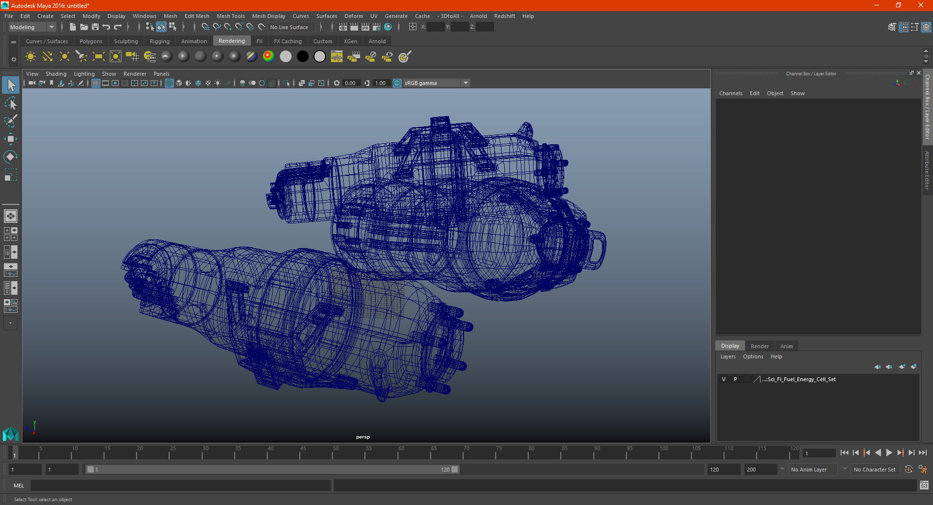 Sci Fi Fuel Energy Cell Set 3D
