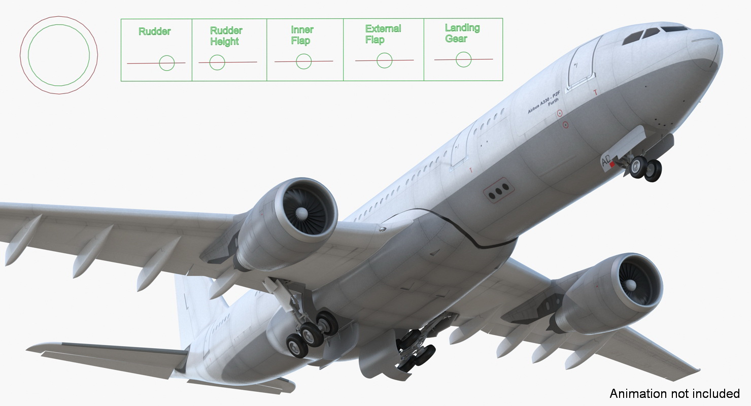 3D model Airbus A330 P2F Generic Rigged