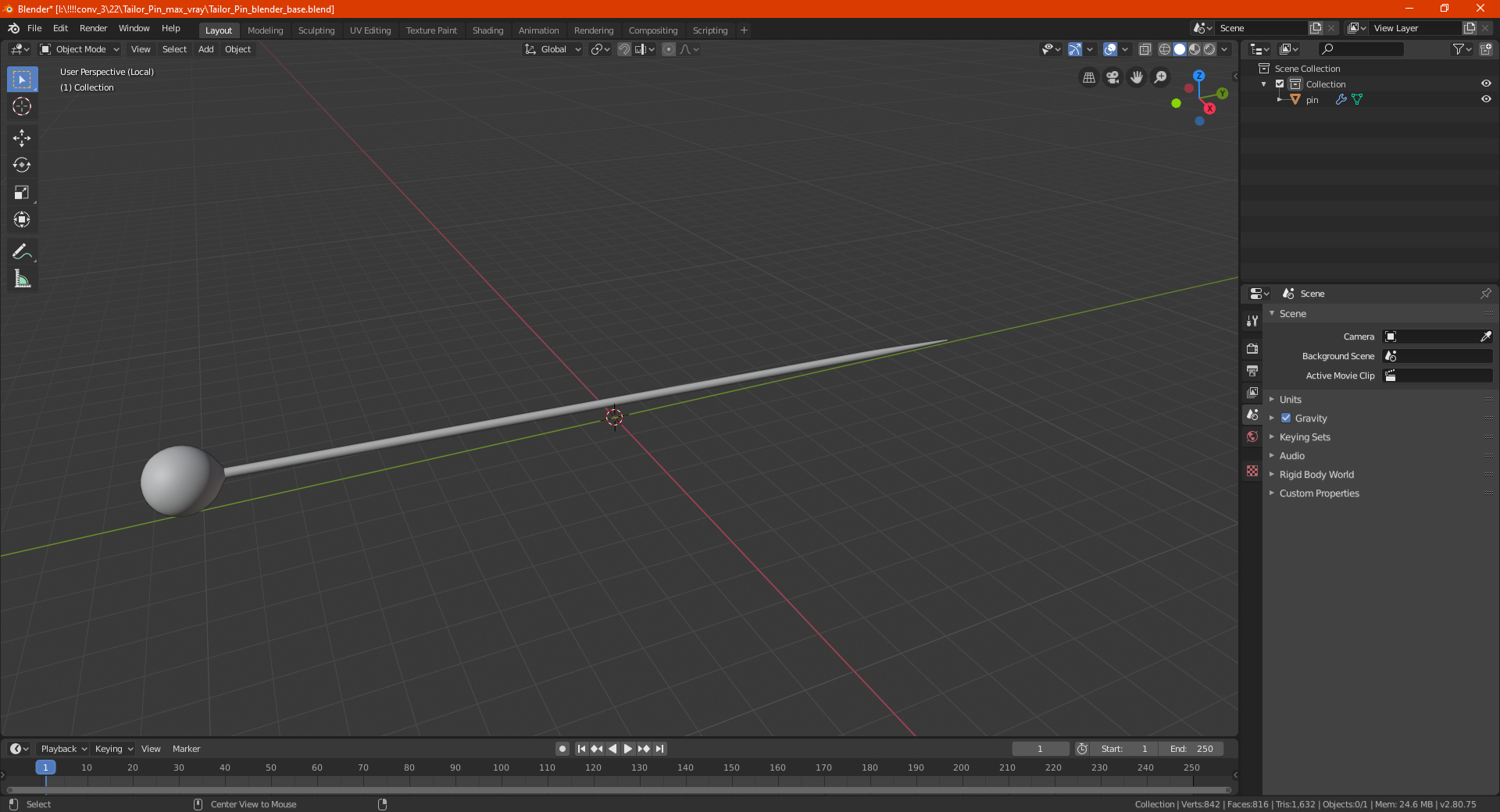 3D model Tailor Pin