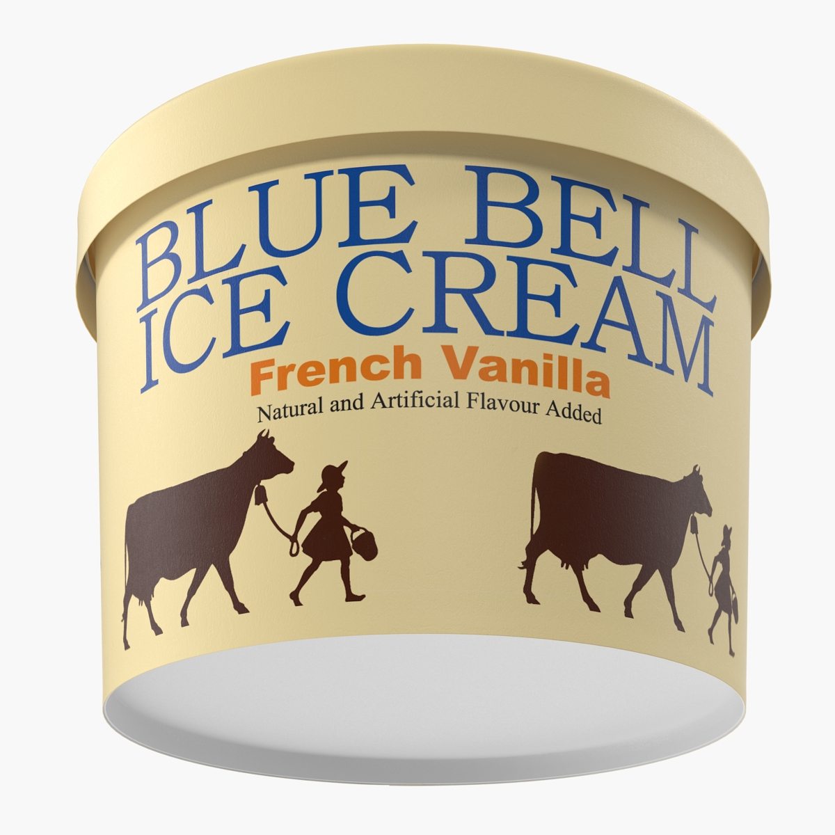 3D Ice Cream Gallon Tub Vanilla model