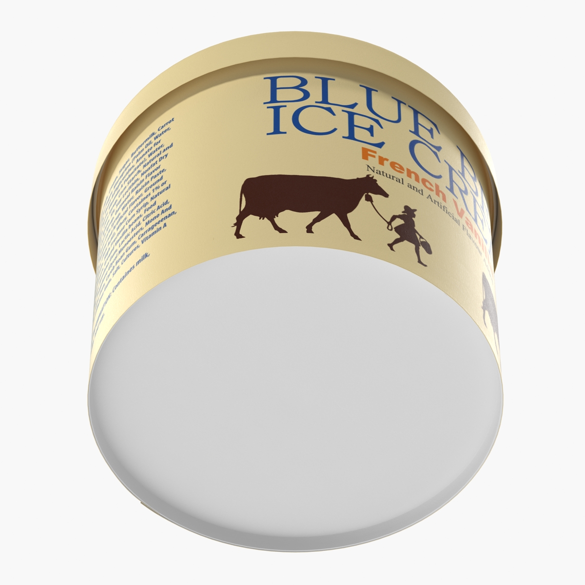 3D Ice Cream Gallon Tub Vanilla model