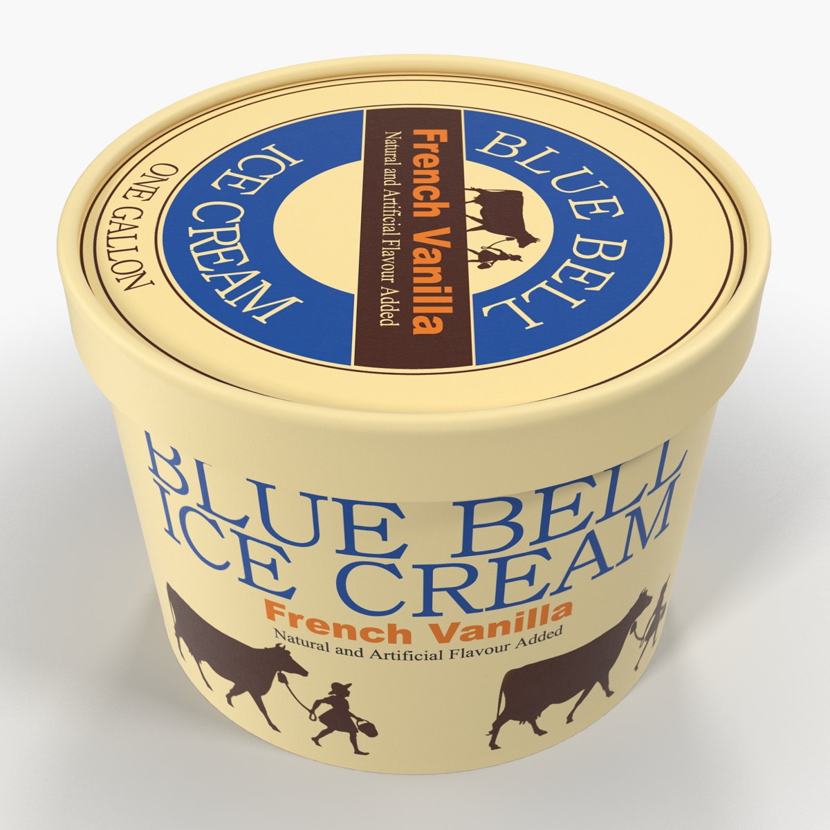 3D Ice Cream Gallon Tub Vanilla model
