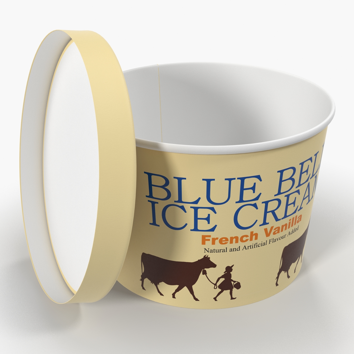 3D Ice Cream Gallon Tub Vanilla model