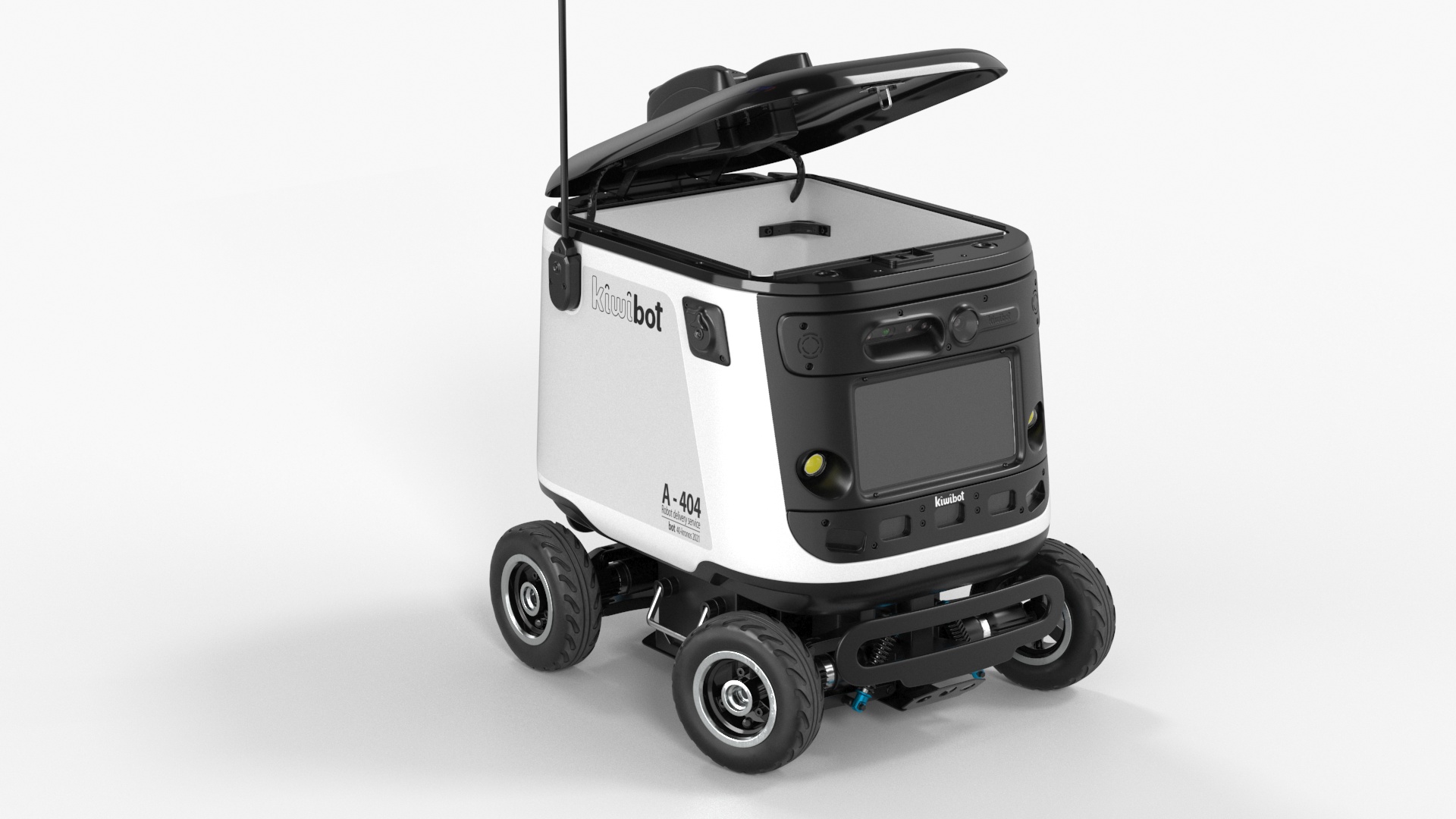 3D model Powered Off Delivery Robot Kiwibot White