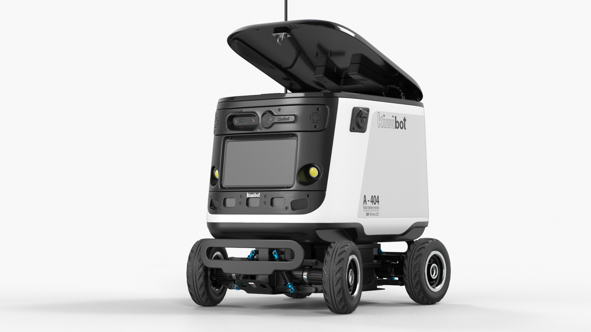 3D model Powered Off Delivery Robot Kiwibot White