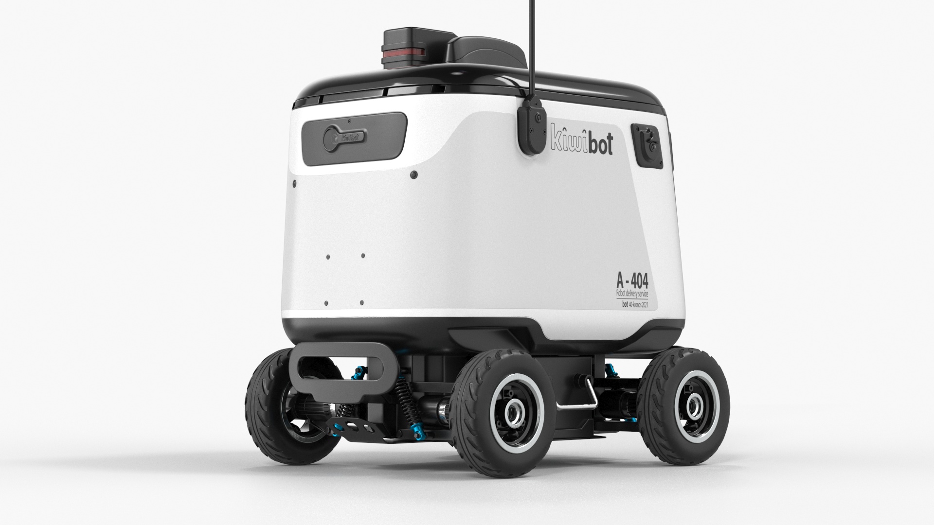 3D model Powered Off Delivery Robot Kiwibot White