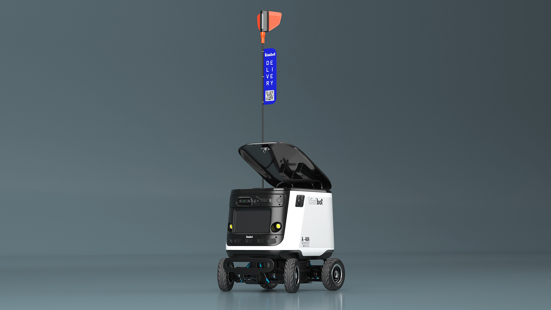 3D model Powered Off Delivery Robot Kiwibot White