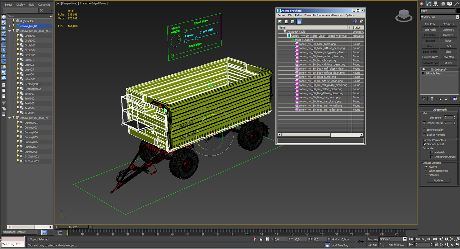 Conow HW-80 Trailer Clean Rigged 3D