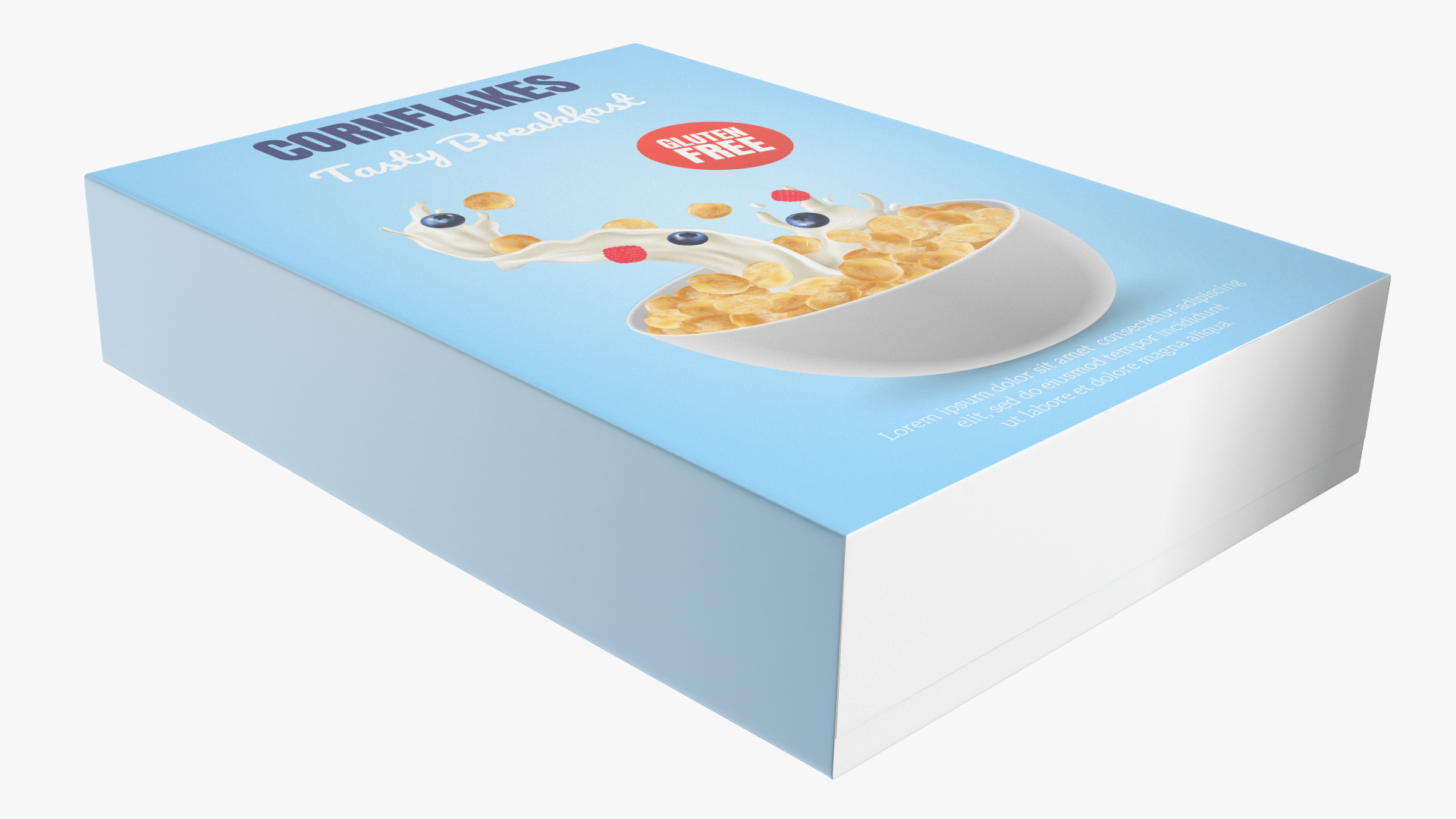 Breakfast with Milk and Cornflakes 3D model