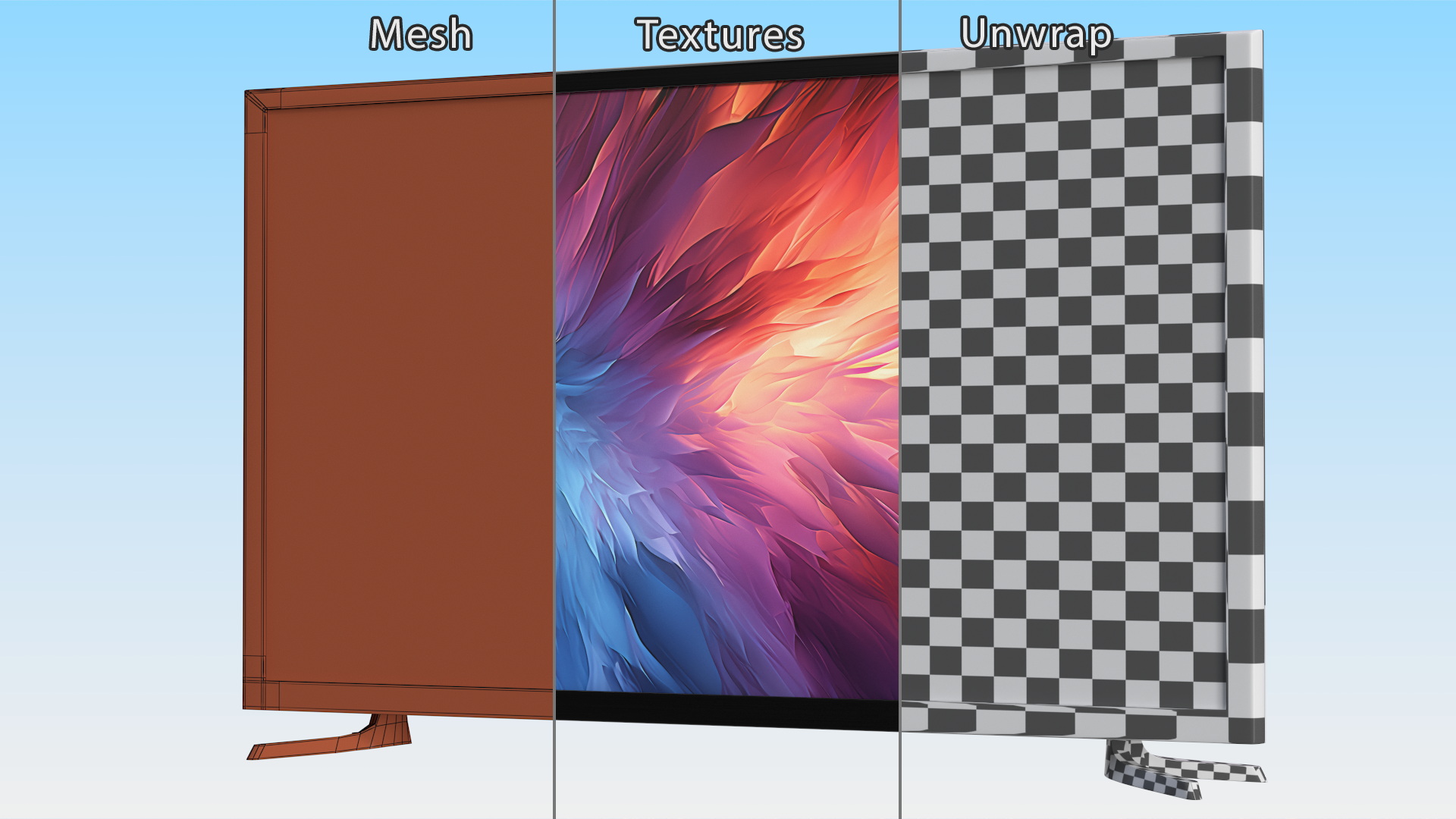 Modern Flat Screen Television 3D model
