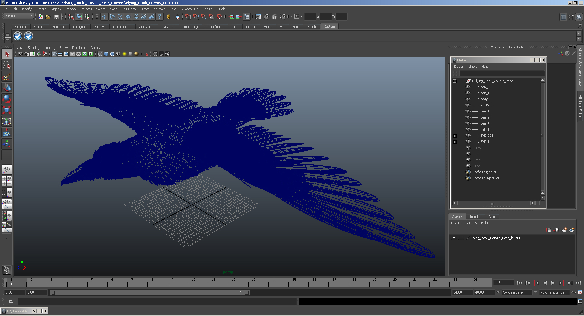 Raven Flying 3D